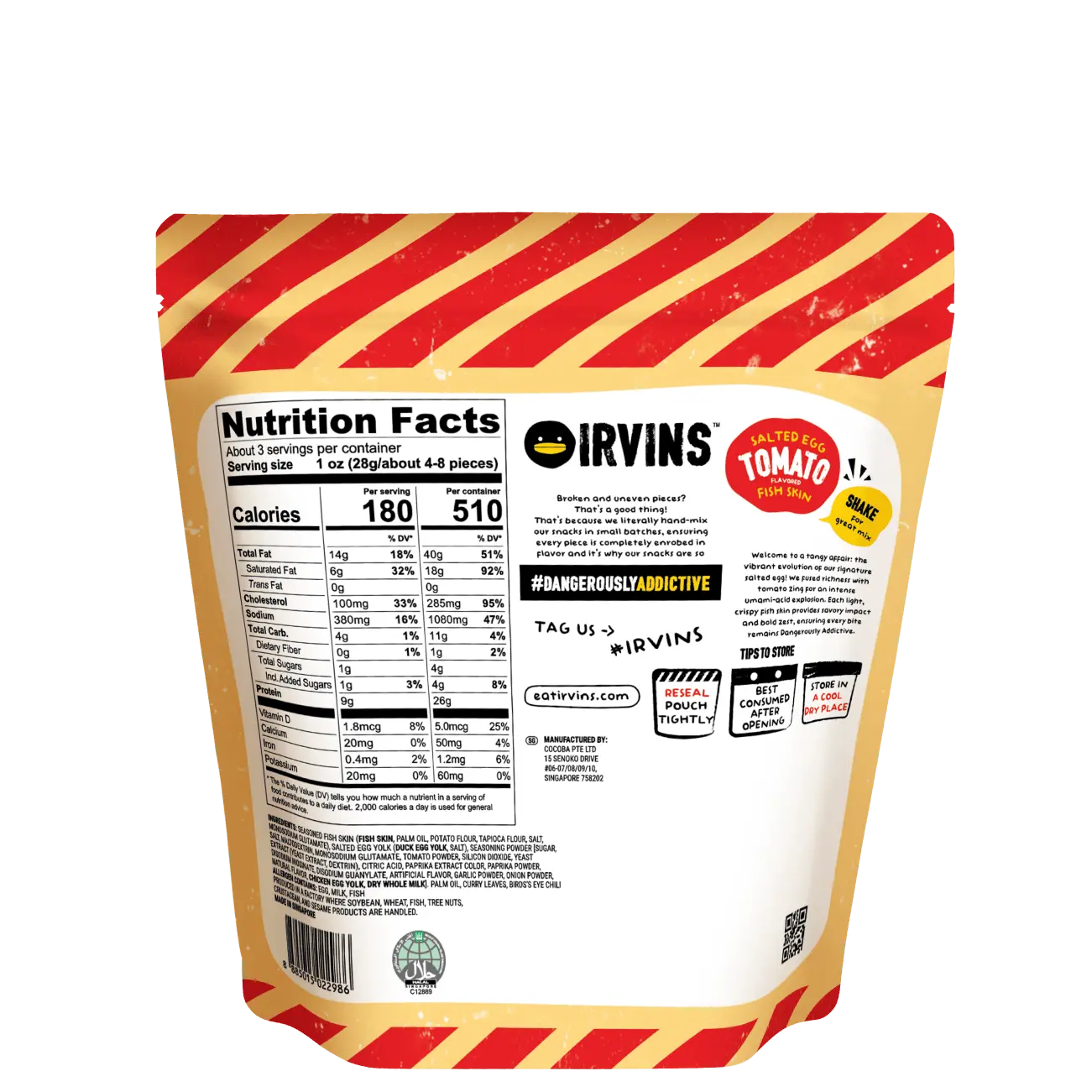 IRVINS Salted Egg Tomato Flavoured Fish Skin (80g)