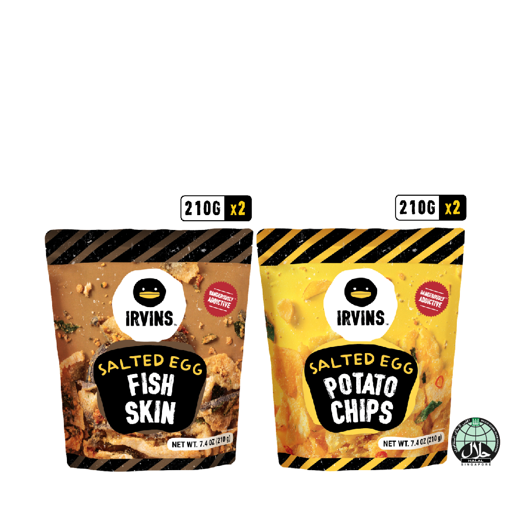 IRVINS Salted Egg 3種類:210g /210g/95g IRVINS Salted Egg Potato Chip Pack (3 pack of 8.1oz bags)