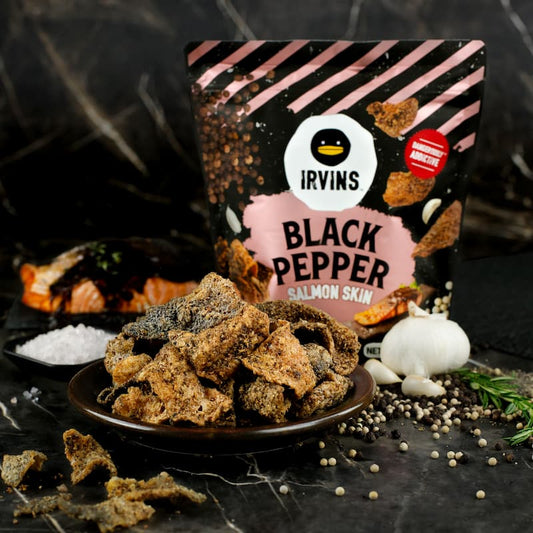 IRVINS Black Pepper Salmon Skin (105g)